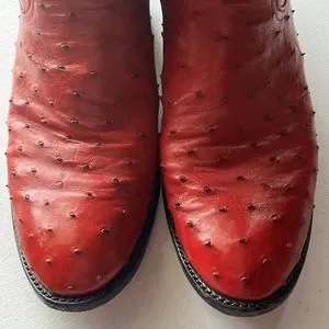 Larry Maham Red Ostrich Boots size 9 D with belt ostrich size 35 Larry Mahan | Shoes | Larry Maham Red Ostrich Boots Size 9 D  main image 2
